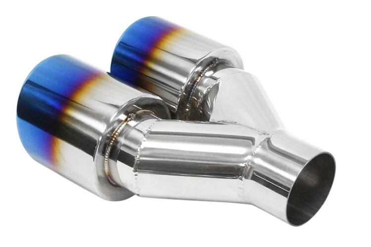Double Exhaust Tip 2x89mm enter 60mm Polished Burn Left Exhaust