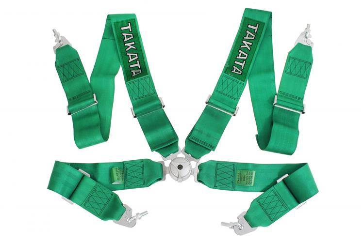 Racing seat belts 4p 3" Green Takata Replica harness Seats and belts