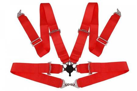 Racing seat belts 4p 3" Red - Quick
