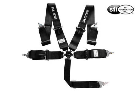 Racing seat belts Slide Quick 5p 3" Black Approval SFI