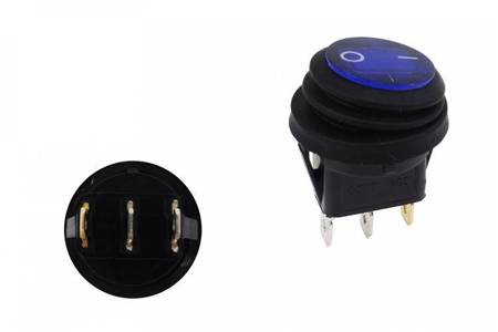Switch Round ON-OFF 3PIN Blue