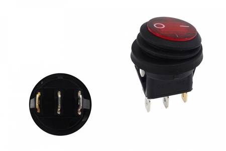 Switch Round ON-OFF 3PIN Red