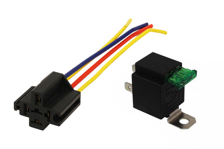 Universal relay 30A with socket and fuse