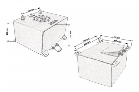 Fuel tank 40L TurboWorks with sensor silver