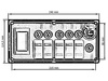 Switch panel ALU,ON-OFFx5, 1xZ, BA 3x5A 2x10A 1x15A IP68