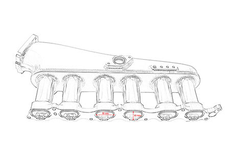 Kolektor ssący Toyota Lexus 2JZ-GE na 12 wtryskiwaczy z listwą paliwową