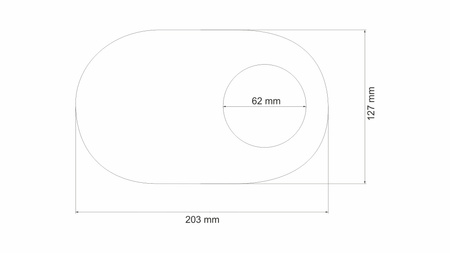 Dekiel tłumika owalny boczne wyjście 62mm 127x203mm