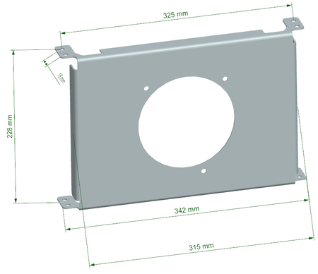 Cooling Plate TurboWorks for 15 rows Race Oil Cooler and 5 inch fan Dual