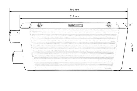 TurboWorks Intercooler 500x300x76 same side Black