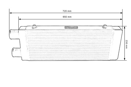 Intercooler TurboWorks 550x230x65 wejście 2,5" jednostronny
