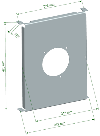 Cooling Plate TurboWorks for 30 rows Race Oil Cooler and 5 inch fan