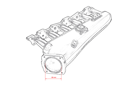Kolektor ssący Nissan RB20 z przepustnicą i listwą paliwową