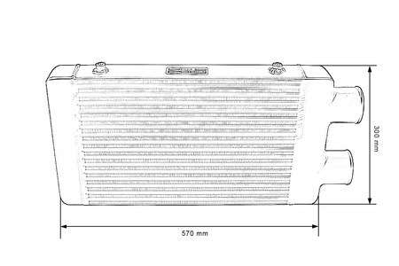 TurboWorks Intercooler 450x300x76 same side Black