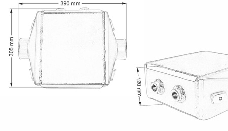 Intercooler wodny TurboWorks 250x280x120 3" 2x0st