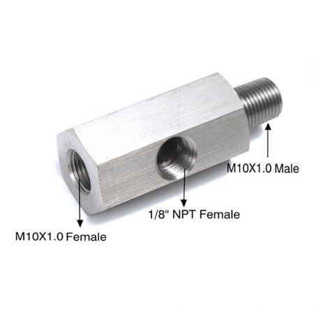 Oil pressure sensor adapter TurboWorks M10x1 for 1/8" NPT