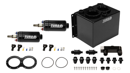 Zbiornik Paliwa Swirl Pot 3L TurboWorks na 2 pompy 300LPH + listwa (w zestawie) Czarny