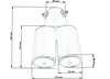 Podwójna końcówka tłumika 85x67mm wejście 55mm