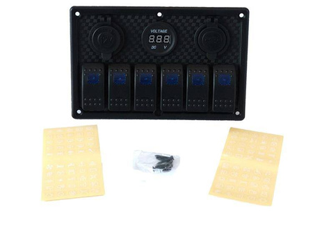 Switch ON-OFFx5, 1xZ, 2xUSB 3.1A, 2xB 15A Blue