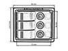 Switch Panel ALU, ON-OFFx3, BA 1x5A 1x10A 1x15A IP68