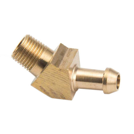 Nypel 45° 1/8" na przewód 6mm Mosiądz