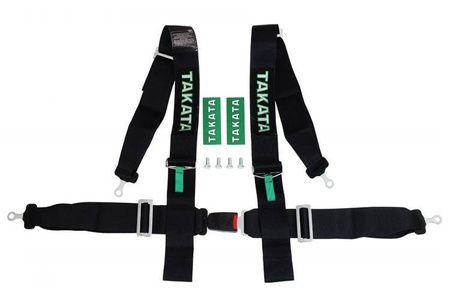 Racing seat belts 4p 3" Black Takata Replica