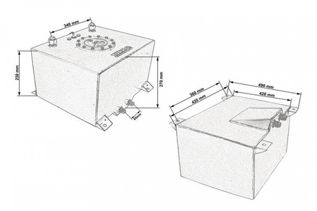 Fuel tank 40L TurboWorks with sensor black