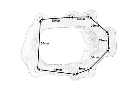 Downpipe T25 T28 GT25 GT28 8 bolts 3" V-Band