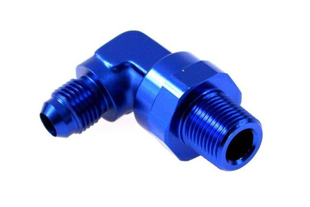 Flare male to male union adapter 90deg AN6-1/4NPT