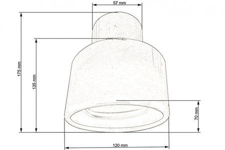 Końcówka tłumika 120mm wejście 57mm