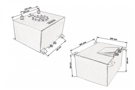 Fuel tank 30L TurboWorks with filler and sensor