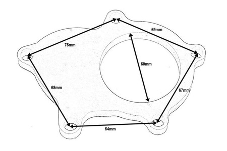 Turbo flange T3 T04E T3/T4 430 5 bolts