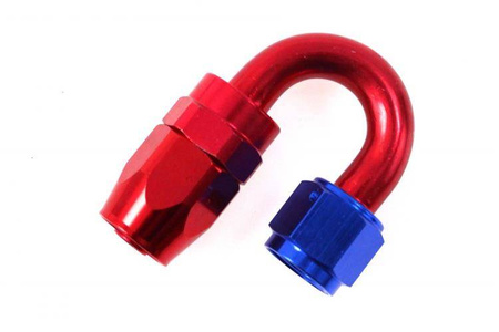 Reusable swivel hose end 180deg AN20