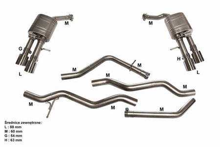 CatBack Exhaust System Audi A8 L4 V6 3.0T 14+ Active
