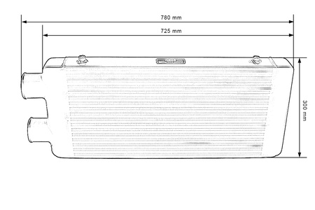 TurboWorks Intercooler 600x300x76 same side Black