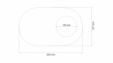 The muffler cap oval side exit 69mm 127x203mm