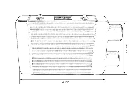Intercooler TurboWorks 300x280x76 jednostronny Czarny