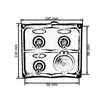 Switch Panel 12V SPST/ON-OFFx3, 1xGZ, 2B 15A IP68
