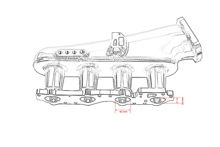 Intake manifold Nissan 200SX S14 with throttle body and fuel rail