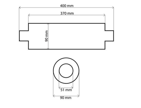 Tłumik Środkowy 51 mm TurboWorks RS 304SS 370mm