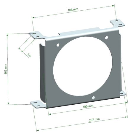 Cooling Plate TurboWorks for 19 rows Slim Oil Cooler and 5 inch fan