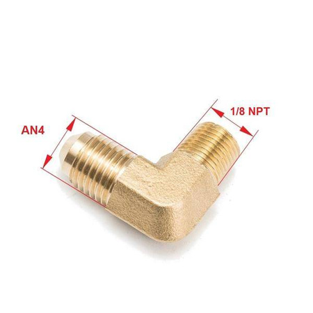 Przejściówka 90° 1/8" na AN4 Mosiądz
