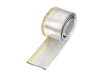 TurboWorks Heat resistance hose cover 10mm x 1m Aluminium