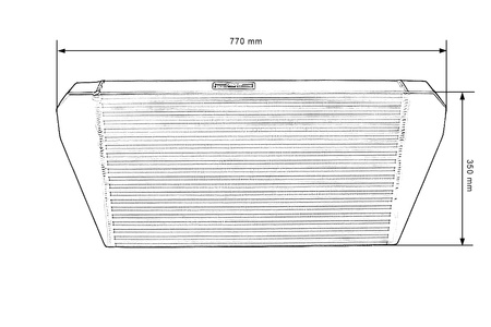 Intercooler TurboWorks 600x350x76 tylny Czarny