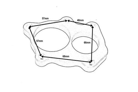 Flansza downpipe GT25R GT28R 5 ŚRUB asymetryczna