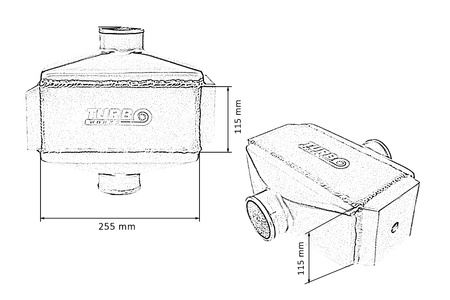 TurboWorks Water Intercooler 255x115x115 3" 2x0st