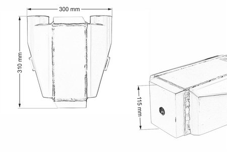 TurboWorks Water Intercooler 255x115x115 3" 2x90st