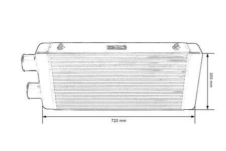 TurboWorks Intercooler 600x300x100 same side Black
