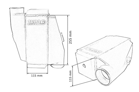 Intercooler wodny TurboWorks 255x115x115 3" 2x90st flip