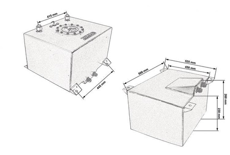 Fuel tank 50L TurboWorks with sensor black
