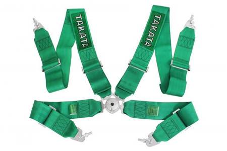 Pasy sportowe 4p 3" Zielone Takata Replica harness